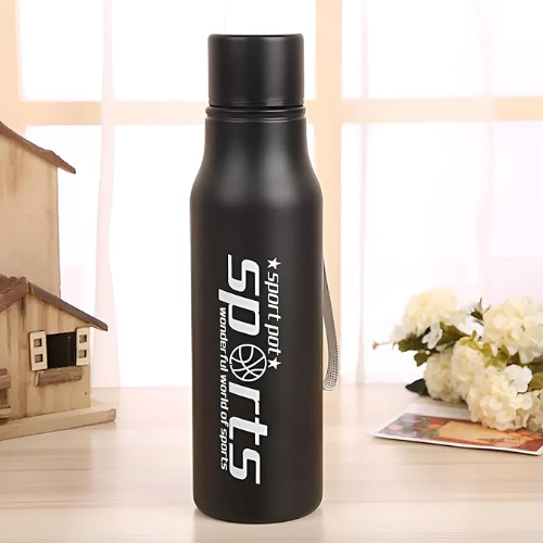 Black Stainless Steel water Bottle 500ml - Image 3