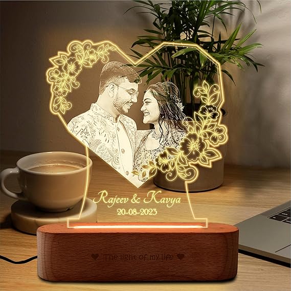 Personalized Valentine Gift for Couple - LED Photo Frame